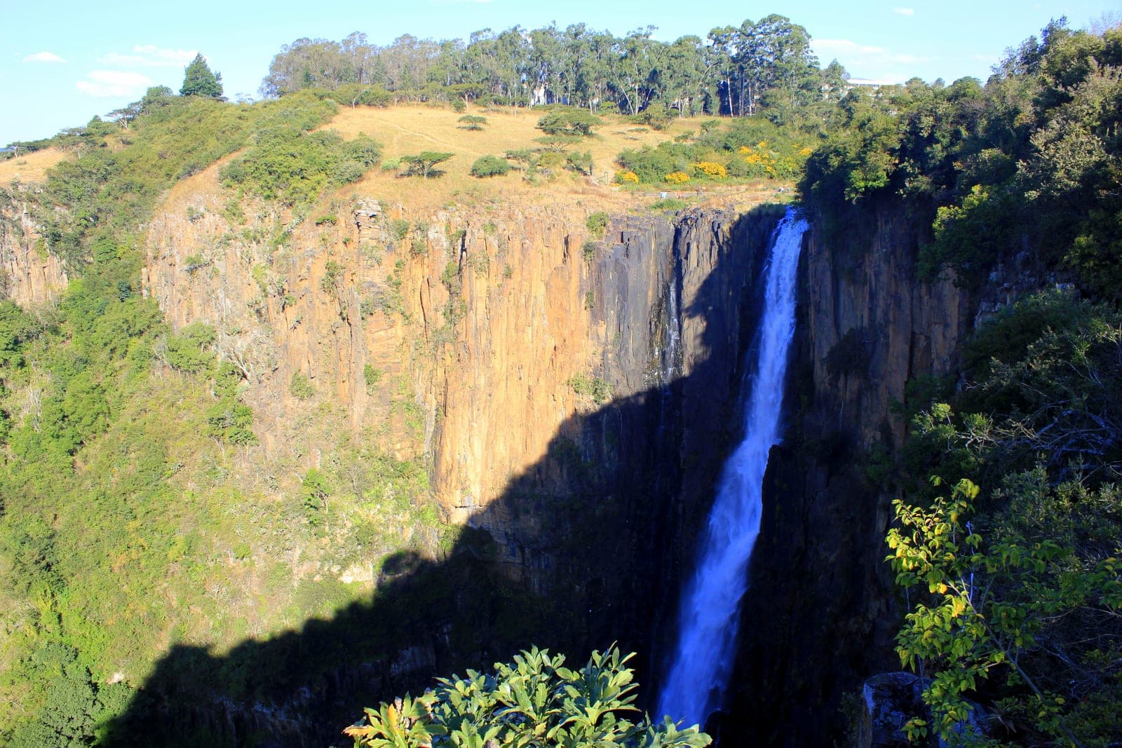 Howick Falls dropping into the gorge below the village