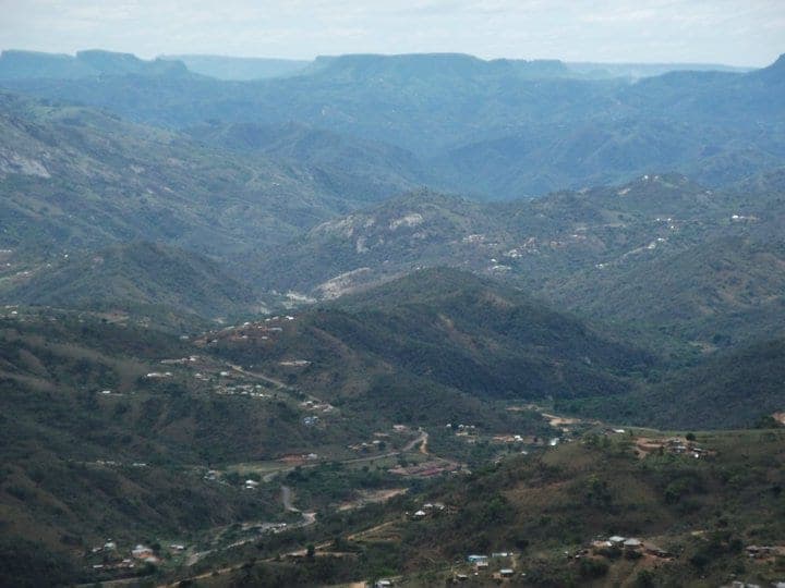 Hills folding into one another across the Valley of a Thousand Hills